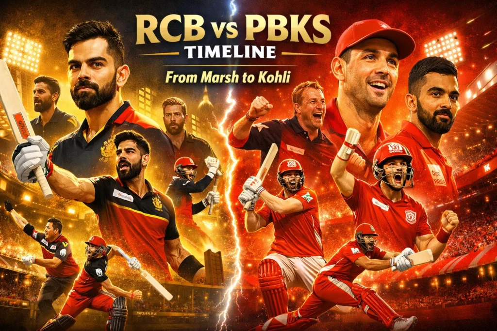 RCB vs PBKS Timeline: From Shaun Marsh’s Early Edge to Virat Kohli’s Modern Era